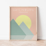 Load image into Gallery viewer, Gatlinburg Tennessee Minimalist Poster | Backstory Map Co.
