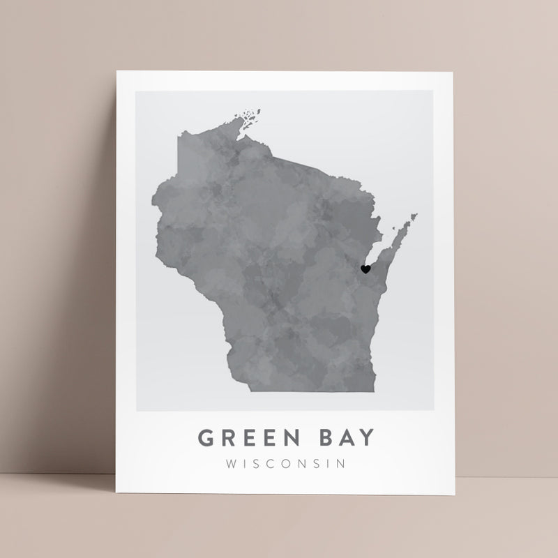 green bay wisconsin map poster