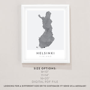 helsinki finland map poster