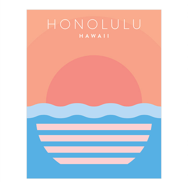 Honolulu Hawaii Minimalist Poster | Backstory Map Co.