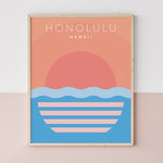 Load image into Gallery viewer, Honolulu Hawaii Minimalist Poster | Backstory Map Co.
