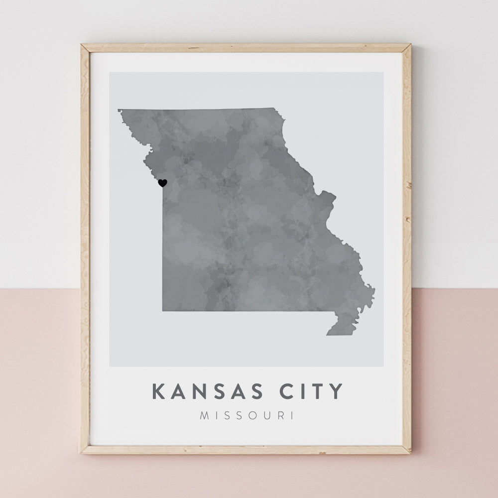 kansas city map poster