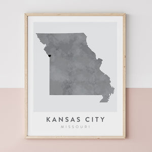 kansas city map poster