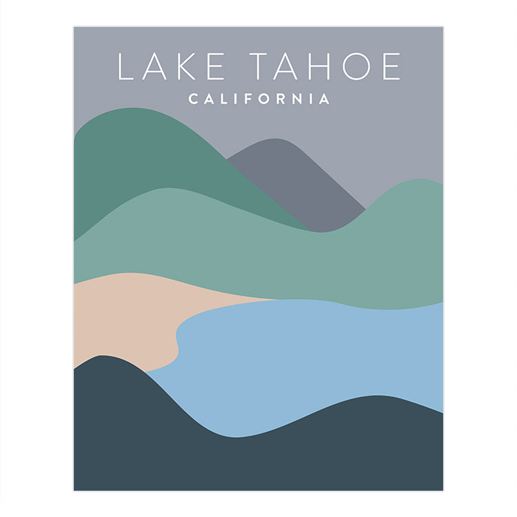 Lake Tahoe California Minimalist Poster | Backstory Map Co.