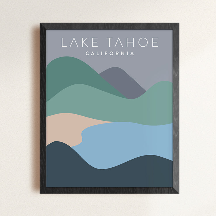 Lake Tahoe California Minimalist Poster | Backstory Map Co.