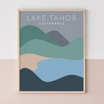 Load image into Gallery viewer, Lake Tahoe California Minimalist Poster | Backstory Map Co.
