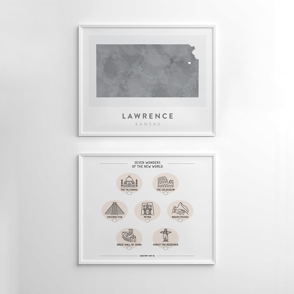 lawrence kansas map poster
