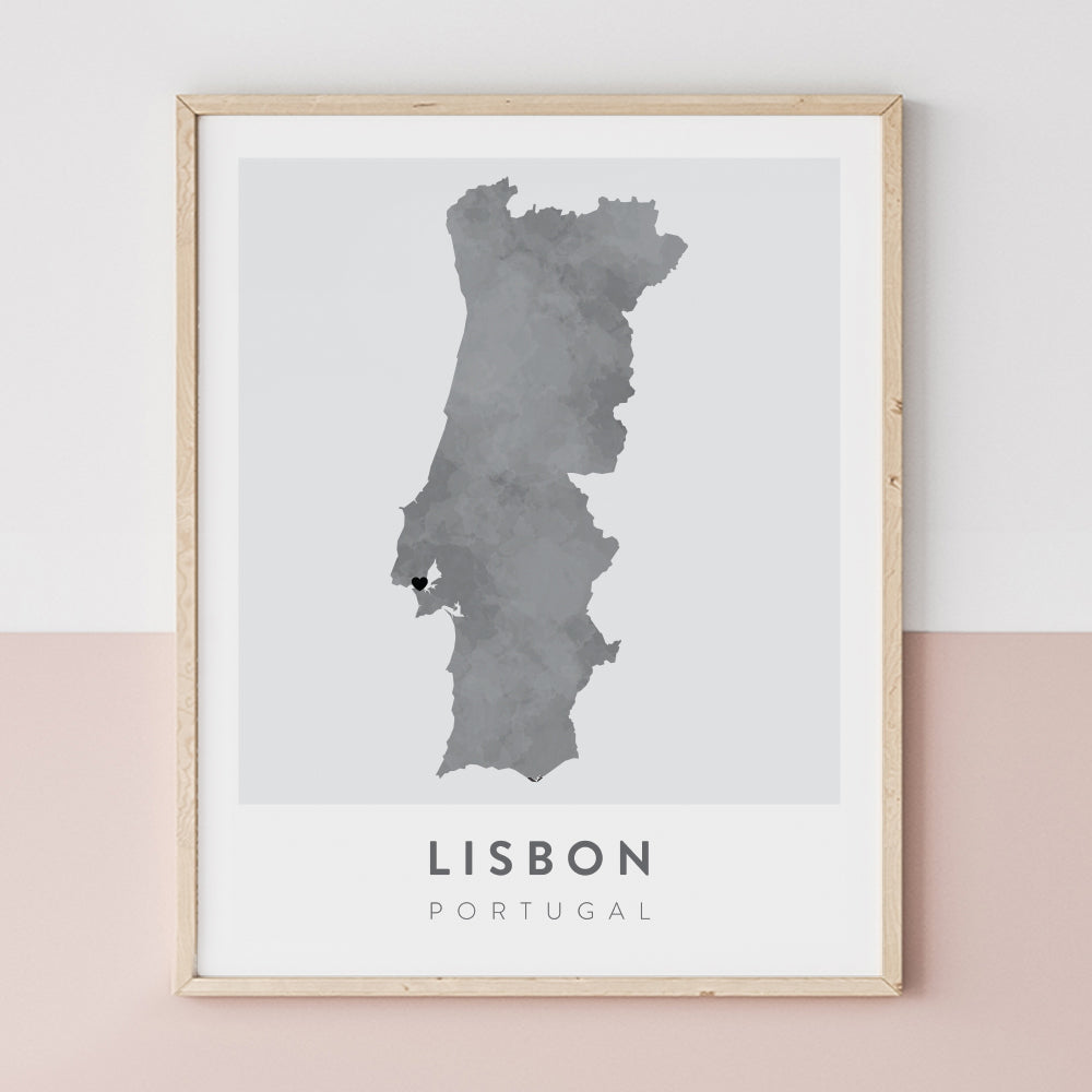 lisbon portugal map poster