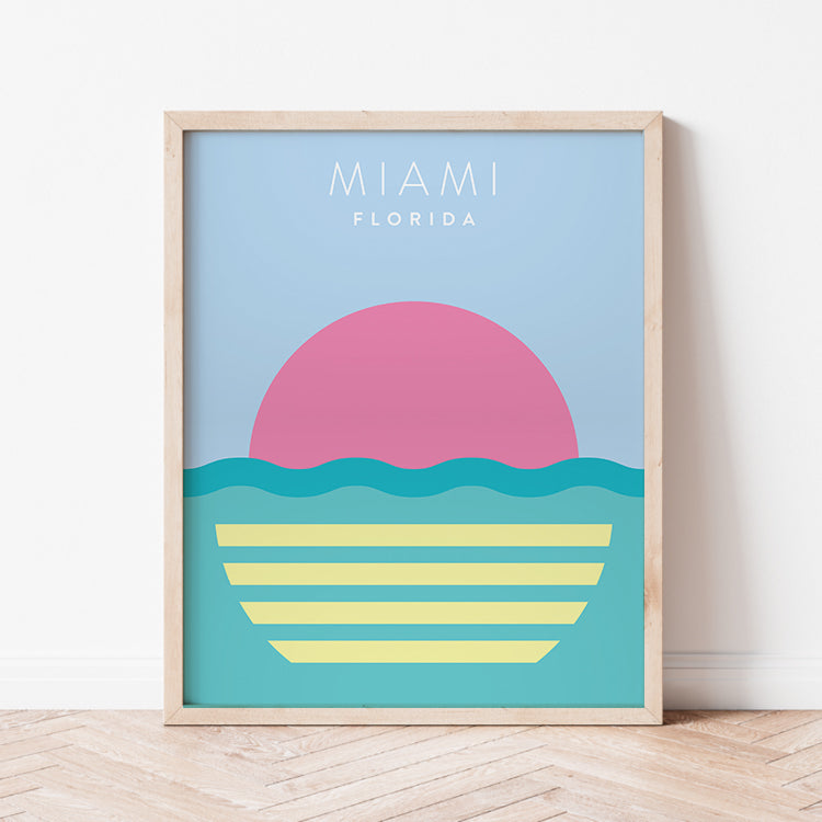 Miami Florida Minimalist Poster | Backstory Map Co.