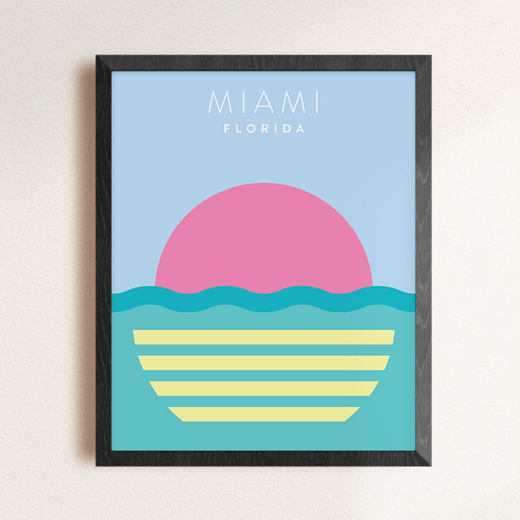 Miami Florida Minimalist Poster | Backstory Map Co.