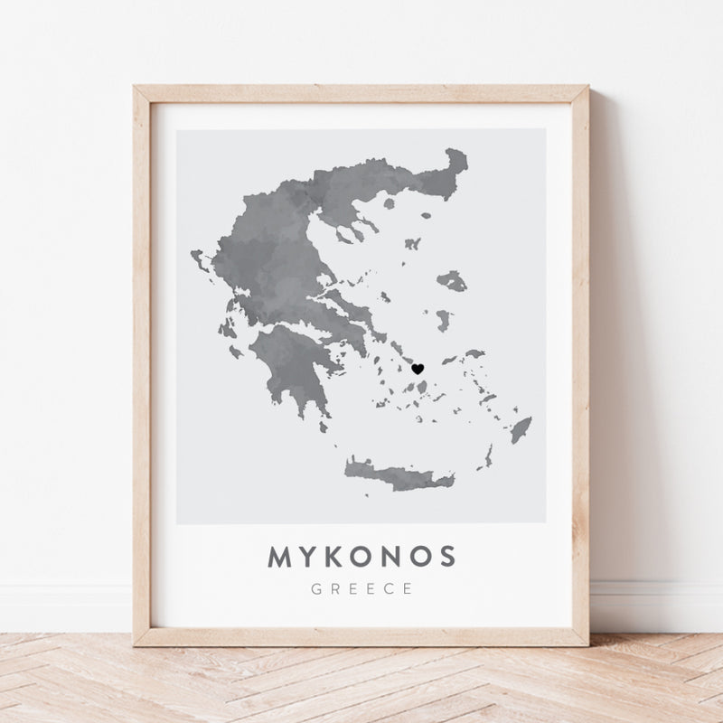 mykonos greece map