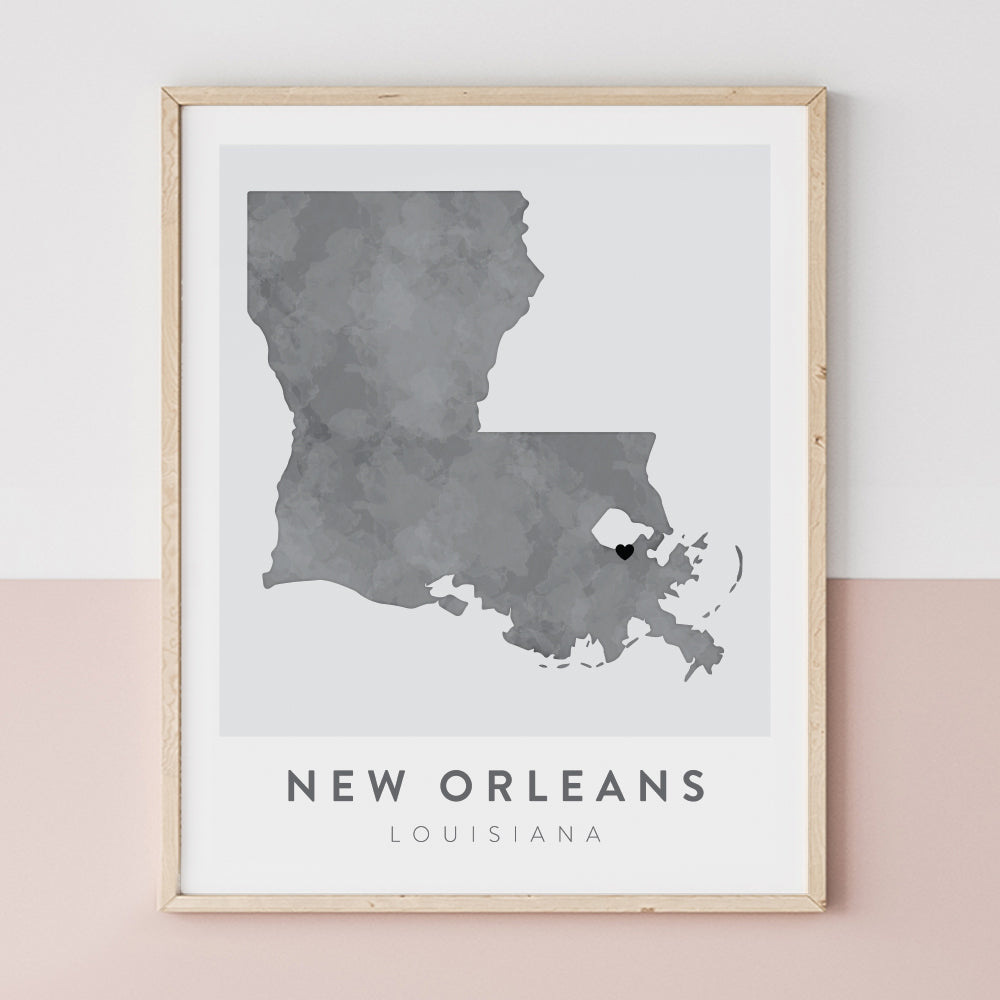 new orleans louisiana map poster