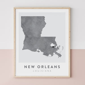 new orleans louisiana map poster