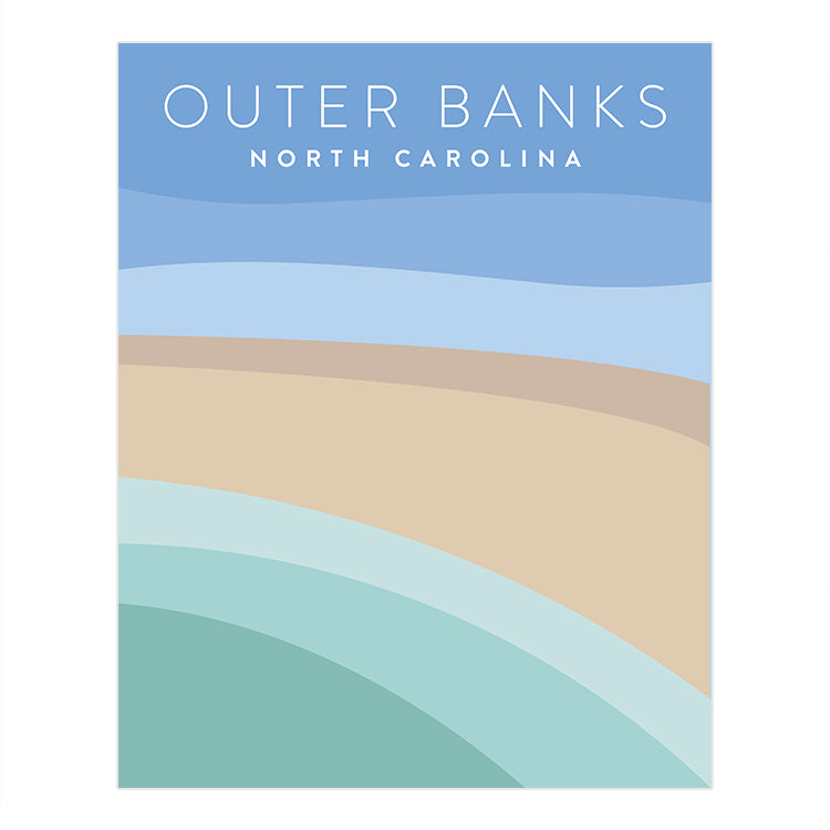 Outer Banks North Carolina Minimalist Poster | Backstory Map Co.