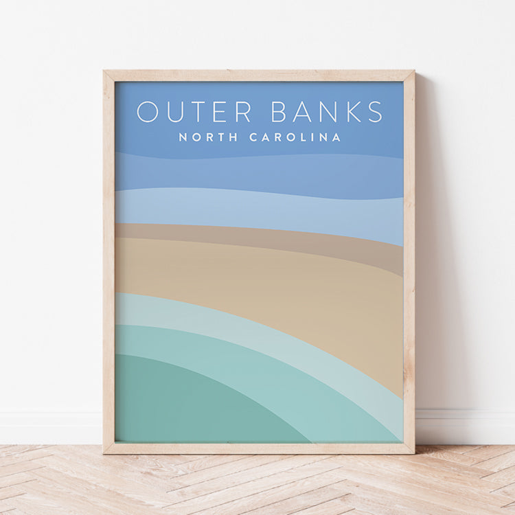 Outer Banks North Carolina Minimalist Poster | Backstory Map Co.