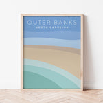 Load image into Gallery viewer, Outer Banks North Carolina Minimalist Poster | Backstory Map Co.
