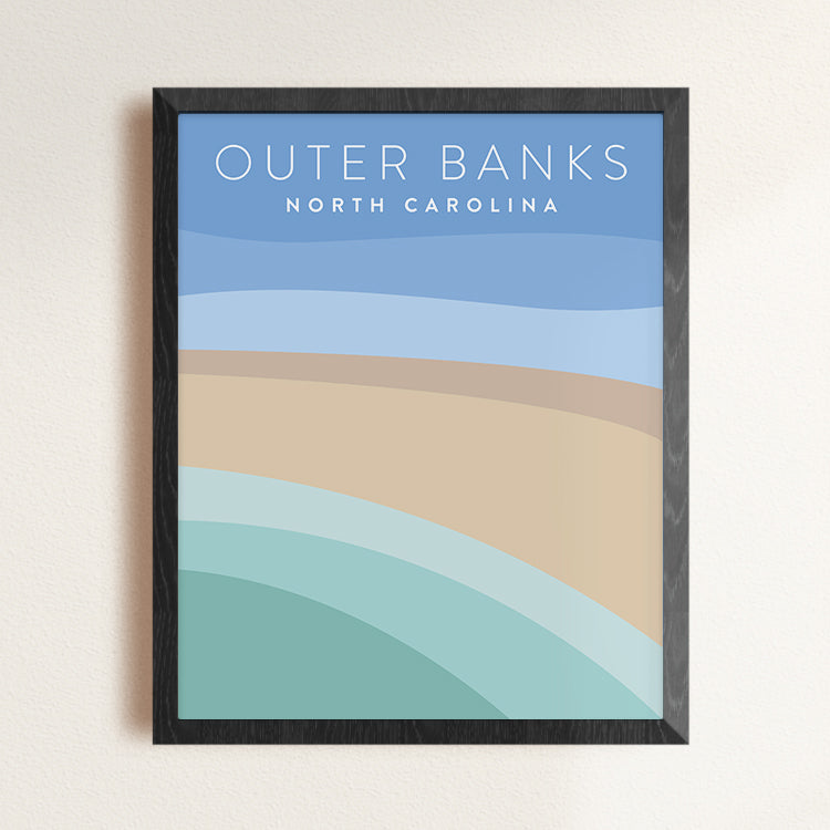 Outer Banks North Carolina Minimalist Poster | Backstory Map Co.