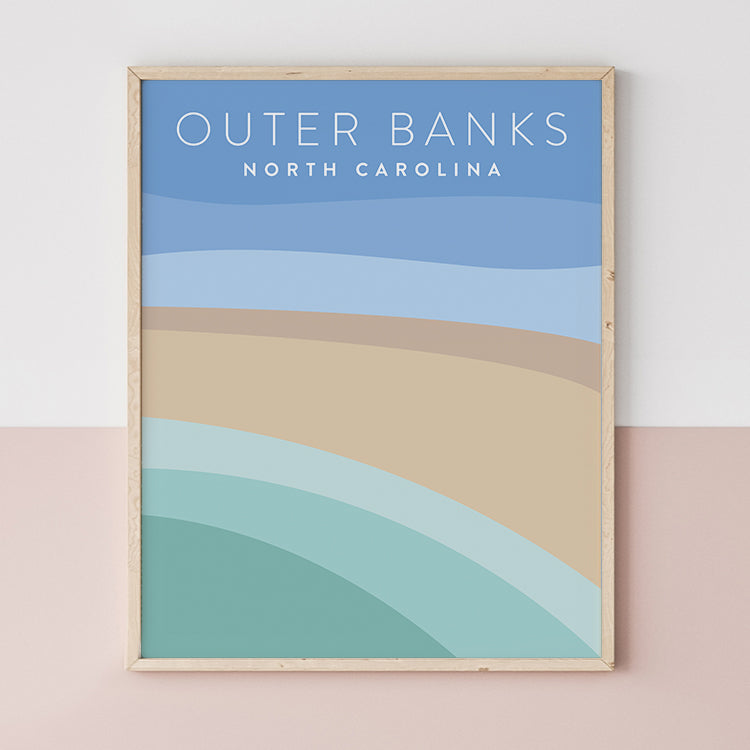 Outer Banks North Carolina Minimalist Poster | Backstory Map Co.