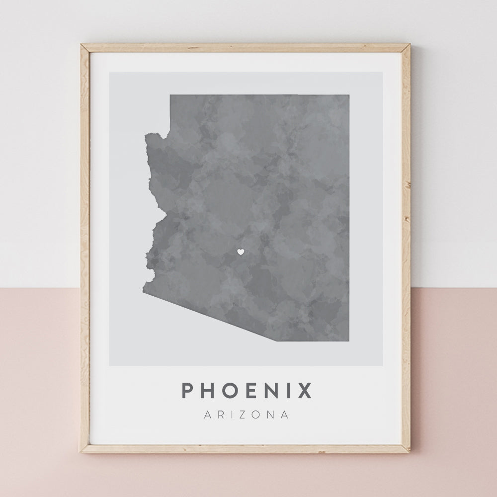 phoenix arizona map poster
