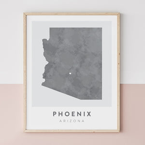 phoenix arizona map poster