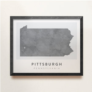 pittsburgh map poster