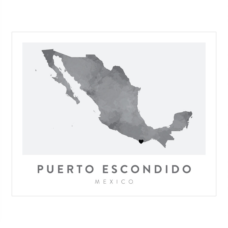 Puerto Escondido, Mexico Map | Backstory Map Co.