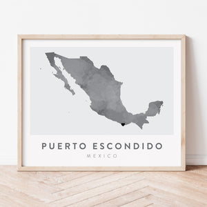 Puerto Escondido, Mexico Map | Backstory Map Co.