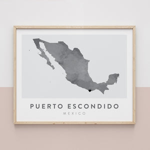 Puerto Escondido, Mexico Map | Backstory Map Co.