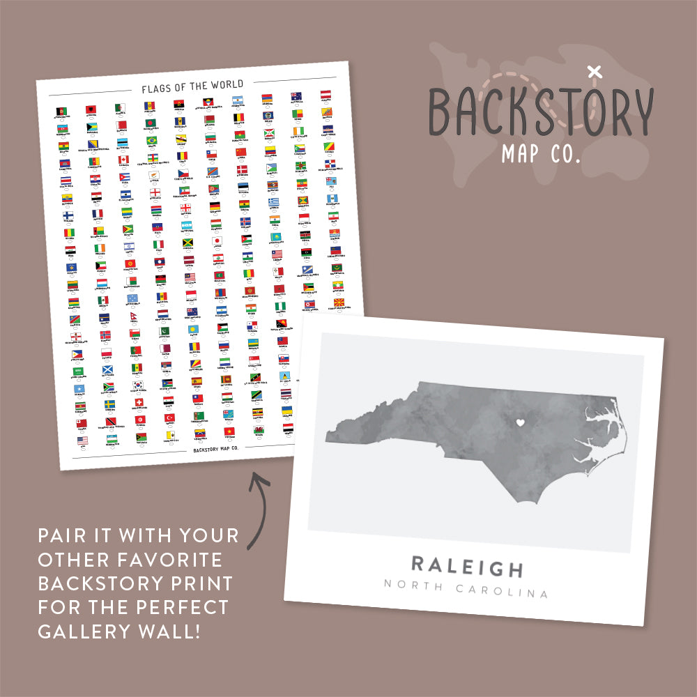 raleigh map poster