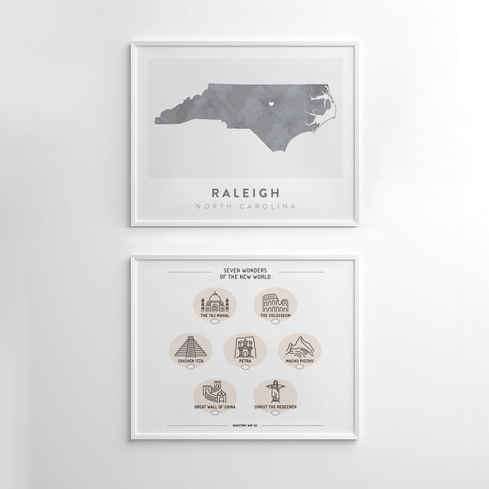 raleigh nc map poster