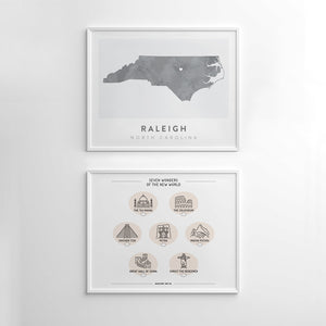 raleigh nc map poster