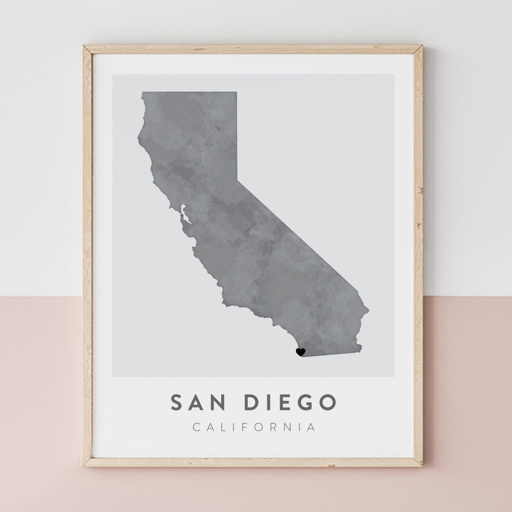 san diego map poster