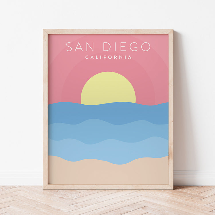 San Diego California Minimalist Poster | Backstory Map Co.