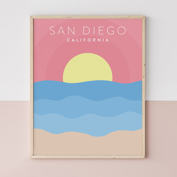 San Diego California Minimalist Poster | Backstory Map Co.