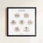 Load image into Gallery viewer, Seven Wonders Bucket List Poster | Backstory Map Co.
