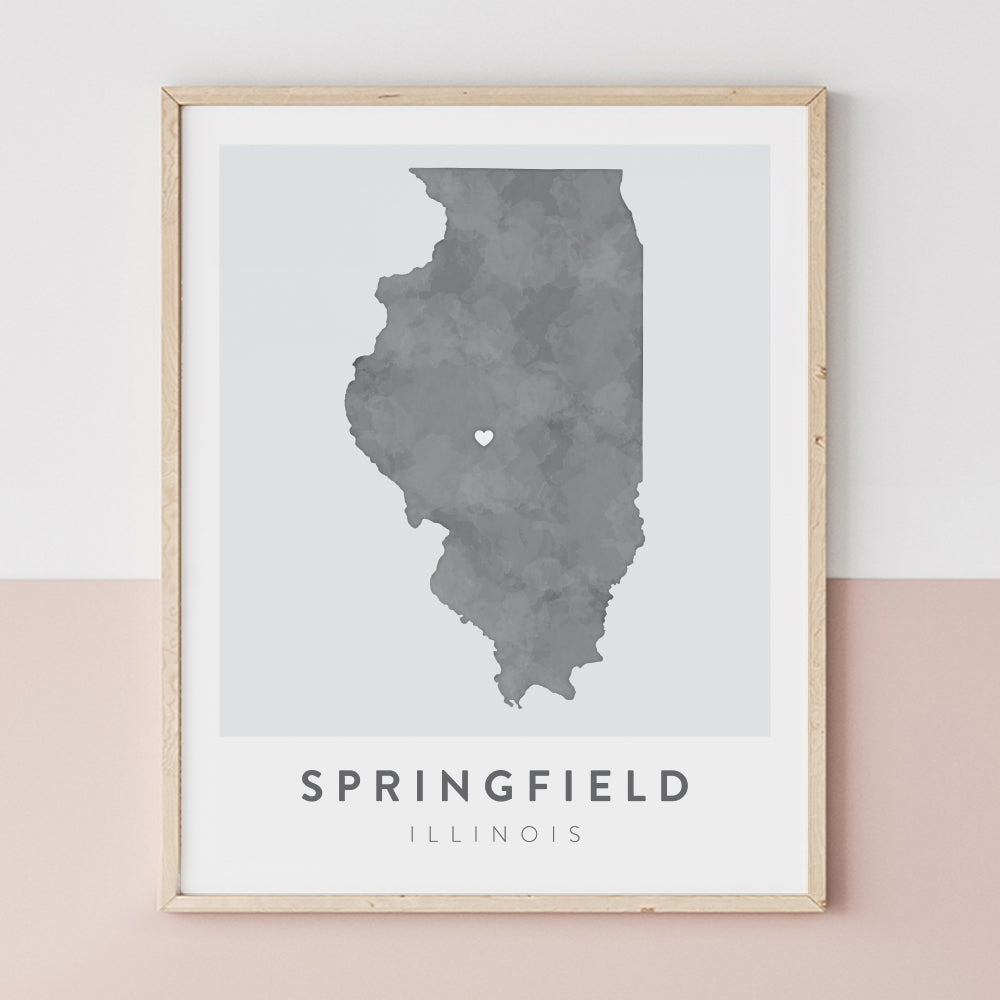 springfield illinois map poster