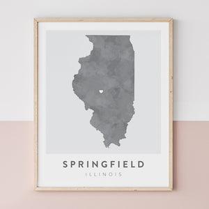 springfield illinois map poster