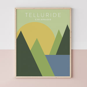 Telluride Colorado Minimalist Poster | Backstory Map Co.