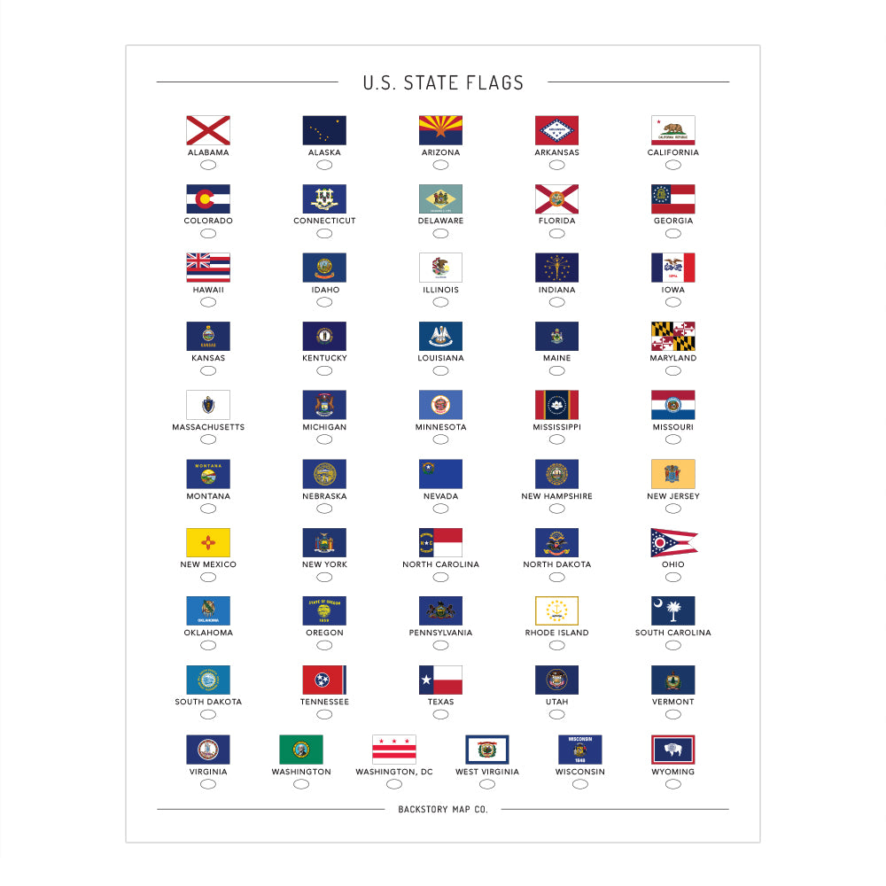 U.S. State Flag Bucket List Poster | Backstory Map Co.