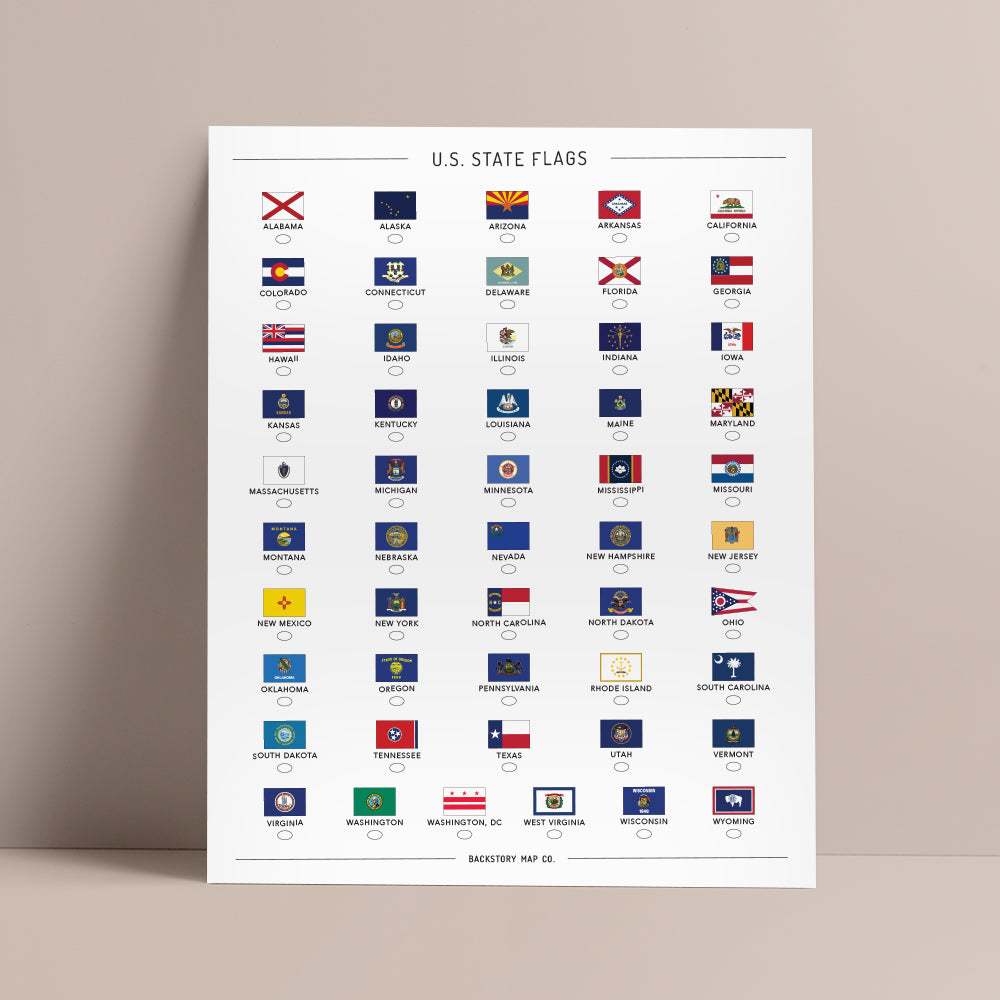 U.S. State Flag Bucket List Poster | Backstory Map Co.